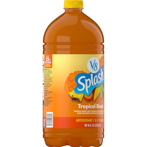 Image of V8 Splash Tropical Fruit Blend Flavored Juice Beverage, 96 FL OZ Bottle (Pack of 2)