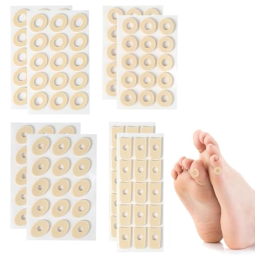 JYXNU 120 piezas de almohadillas adhesivas para callos de los pies, cojines de maíz, almohadillas protectoras antideslizantes contra callos, almohadillas para callos contra el dolor y