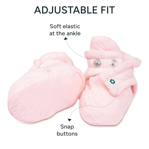 Image of NINTARABABY Organic Cotton Booties - Soft, Lightweight & Breathable | Adjustable Fit, Gentle on Skin, Unisex Gift for Baby Showers & Newborns