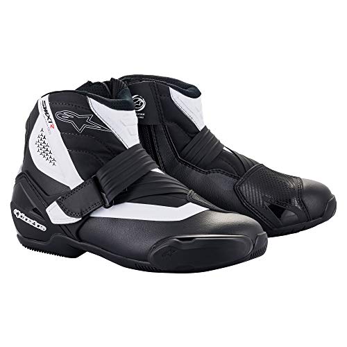 Alpinestars SMX-1 R V2 Boots, Performance Motorcycle Boots with Impact Protection & Ergonomic Design, High-Grip Sole - Black/White - 43