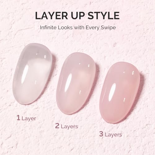 Image of MelodySusie Jeweliver Gel Nail Polish, 0.5Fl.oz Pink Gel Polish Cream Color Soak Off UV LED Light Cure Gift for Women Manicure Nail Art DIY at Home B6615