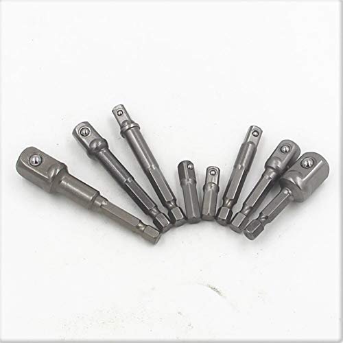 TONGJIANG Practical 3 PCS Hex Shank Wrench Drive 1/4 3/8 1/2 Screwdriver Tools Power Drill Socket Drill Adapter Socket Extension Bit Adaptor Set Perfect Small Tool (Color : 8pc)