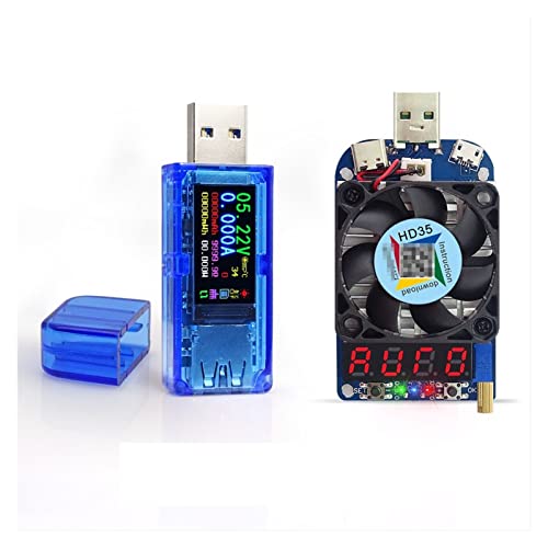 usb チェッカー、 RD AT35 AT34 5. 桁数 USB 3.0 色 LCD.電圧計電圧電流計マルチメータバッテリ充電パワーバンク USBテスター 、小型 持ち歩き 精密機器(AT34 HD35)