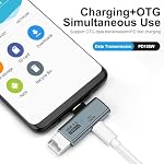 USB C OTG Adapter, Type C 100W PD Charging and USB 3.0 Splitter Charger Compatible for iPhone 15 Pro Max, Google TV Chromecast 2020, MacBook, Samsung Galaxy S22/S23