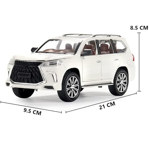 Image of New 1:24 LX570 Diecast Alloy Metal Pull Back Car with Openable Doors Music Sound and Light Vehicle Toy Car for Kids Boys