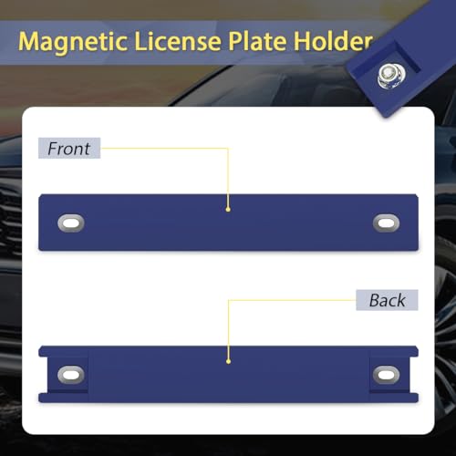 image for WFPOWER Magnetic License Plate Holder, 2 Pack Rubber Coated Protection