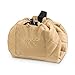 Lay-n-Go Drawstring Makeup Bag –- Travel Cosmetic Bag and Jewelry, Electronics, Toiletry Bag – Perfect Gift, Sand, 21 inch
