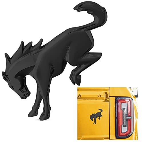 Tailgate Emblems Compatible For Bro-N-C 2021 2022 / Bronc Sport Accessories 2020 2021 2022，3D Vinyl Rear Horse Badges Emblems With Strong Adhesive Backing - Matt Black #TOP22