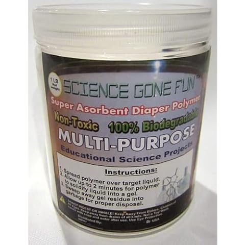 Universe of Science Inc Educational Products - Superabsorbent Diaper Polymer 1 lb Sodium Polyacrylate -One pound of the Superabsorbent Polymer. Cover