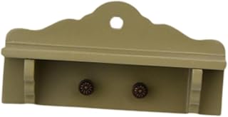 Wooden Coat Rack Mini Clothing Rack Simulation Pretend Play Vintage Hat Stand Miniature Clothes Hanger for Prop Decoration, Green