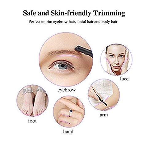 Touch Beauty Electric Facial Hair Trimmer Pen (Grey), With Eyebrow Touch-Up Set & Microblade #TOP3
