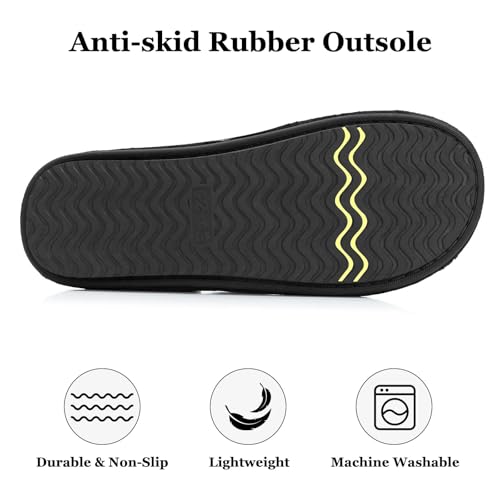 Mens Two-Tone Slippers with Memory Foam Open Toe House Shoes Non-Slip Men's Slippers Comfy Indoor Slipper for Men Gifts for Men Him Dad4