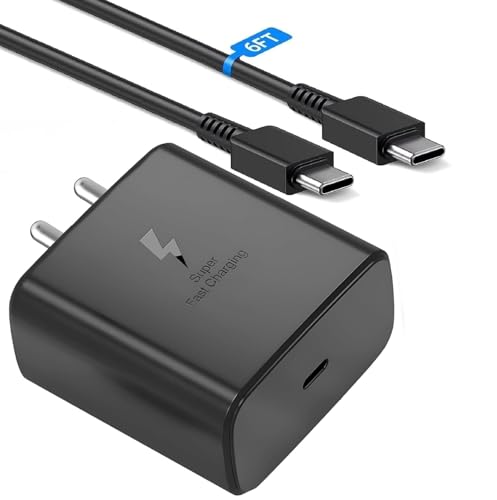 Image of Samsung 45W Super Fast Charger Adapter + 2M Type-C Cable (Black) Compatible with Galaxy S25 Edge, S25, S24 Ultra, S24+, S23 Ultra, S23 FE, S22, S21 FE, Z Fold /Flip 5 /4, Tab, A /M /F Series