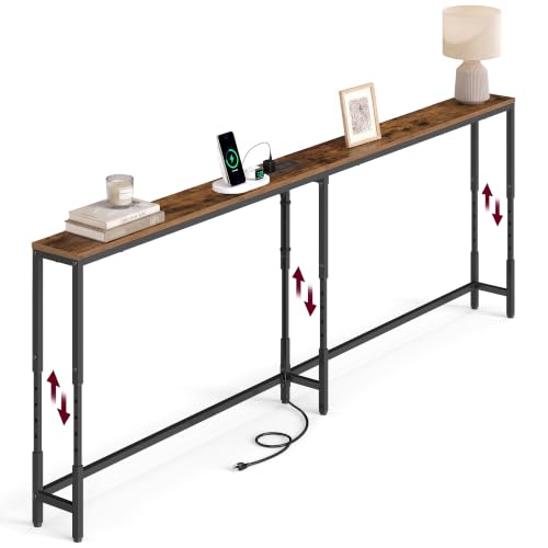 Image of VASAGLE 78.7 inchConsole Table, 25.2-35.2 inchHeight Adjustable, with Power Outlet