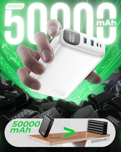 OHOVIV Portable Charger Power Bank 50000mAh,PD 22.5W Battery Pack - 2