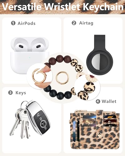 Image of Wristlet Wallet for Women, Keychain Wallet with AirTag Holder
