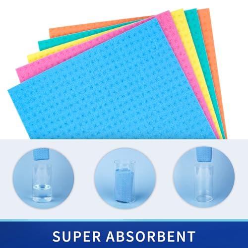 MR.SIGA Panno spugna per cucina, strofinacci assorbenti, panno per la pulizia, asciugamani da cucina riutilizzabili, 10 pezzi - immagine 5