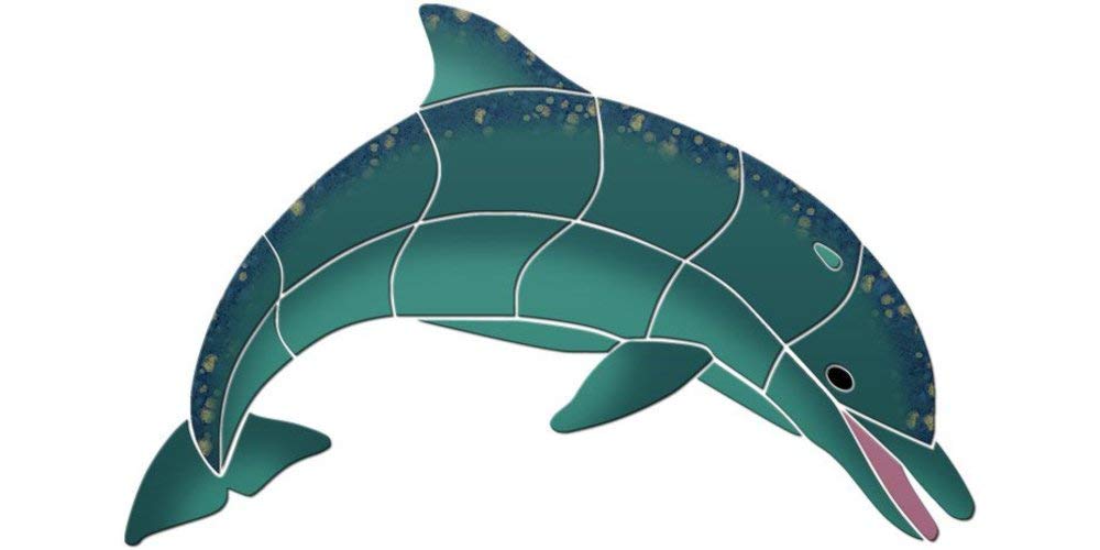 Down Swimming Dolphin Ceramic Swimming Pool Mosaic (24