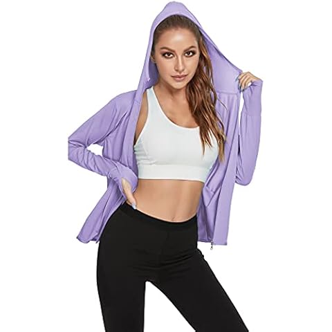 MeetHoo Women's Long-Sleeve Rash Guard, Sun Protection T-Shirts Ladies Rash Vest UV Swim Shirts UPF 50+ Sport Tops Surfing Swimsuit for Water Beach Surfing Swimming Running Cover
