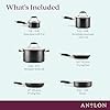 Anolon Advanced Ceramic Nonstick Pots and Pans, Induction Suitable, Dishwasher Safe, 9 Piece Cookware Set - Black with Cream Ceramic Interior #1