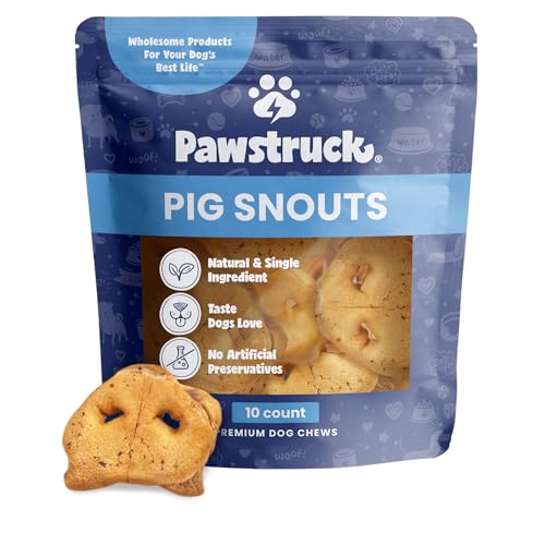 Pawstruck Natural Slow Roasted Pig Snouts for Dogs – Premium Single Ingredient Low Fat Pork Chew Treat for All Breeds – No Artificial Preservatives for All Breeds – 10 Count – Packaging May Vary Pawstruck Natural Slow Roasted Pig Snouts for Dogs – Premium Single Ingredient Low Fat Pork Chew Treat for All Breeds – No Artificial Preservatives for All Breeds – 10 Count – Packaging May Vary