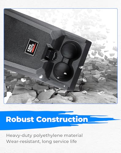 KEMIMOTO UTV Center Console Bench Seat Box Compatible with Polaris Ranger XP 1000/Crew 2017-2025, Ranger 1000/Crew 2020-2025, Ranger XP 900/Crew 2013-2019 Seat Armrest Storage/Cup Holders Waterproof