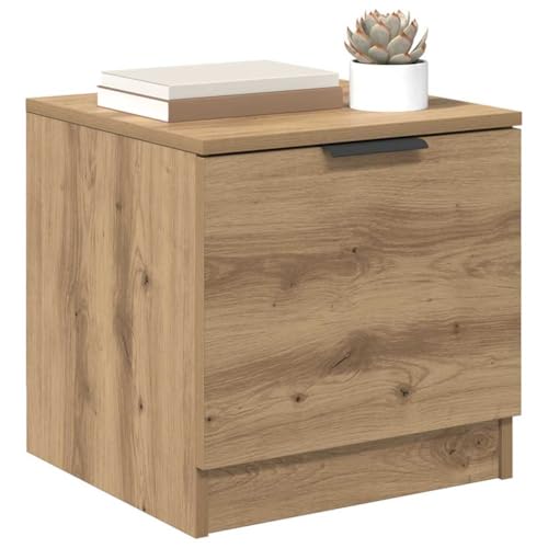 Table d'appoint avec espace de rangement double niveau en bois de chêne