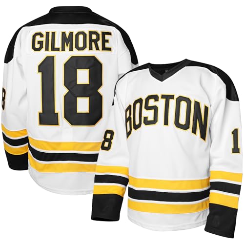 La Mejor Lista de Ropa de Hockey sobre hielo para Hombre Top 10. 48 Jersey de hockey sobre hielo Happy Gilmore 18 para hombre, Boston Adam Sandler 1996, color negro, S-3XL