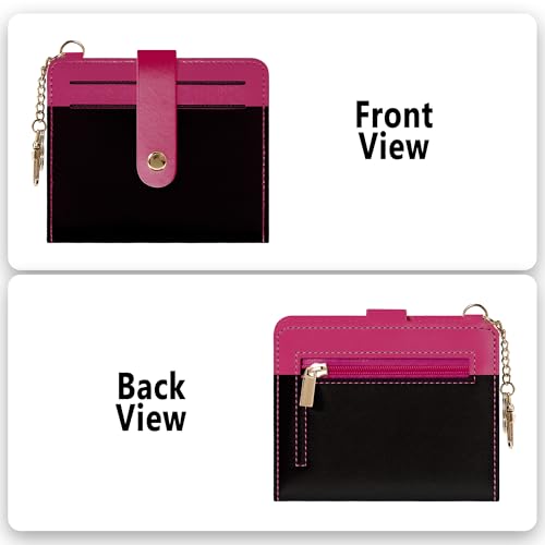 Image of Airkit Small Wallet Women RFID, PU Leather Card Holder with Keychain | Slim Compact Zipper Coin Purse for Ladies, Travel Holiday Gifts for Mom, Cute Mini Bifold Wallets