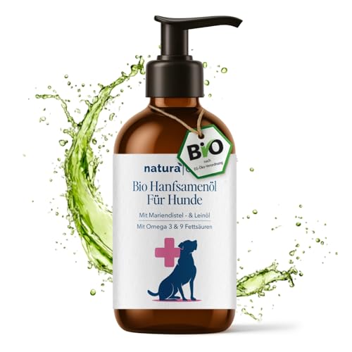 naturacbd Hanföl für Hunde mit Leinöl & Mariendistel | Natürliches Barf-Öl zur Unterstützung von Gelenken, Beweglichkeit, Verdauung & Vitalität | Bio-Öl für Haut & Fellpflege