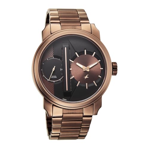 Image of Fastrack Pulse IV with Brown Dial Brown Stainless Steel Strap Watch for Men - 3341QM01
