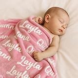 DayOfShe Custom Blankets with Name for Girls Boys Baby Shower Blanket Gifts,Personalized Name Blankets for Kids Teen Girls Grandkids Christmas Baby Easter Basket Stuffers Gifts