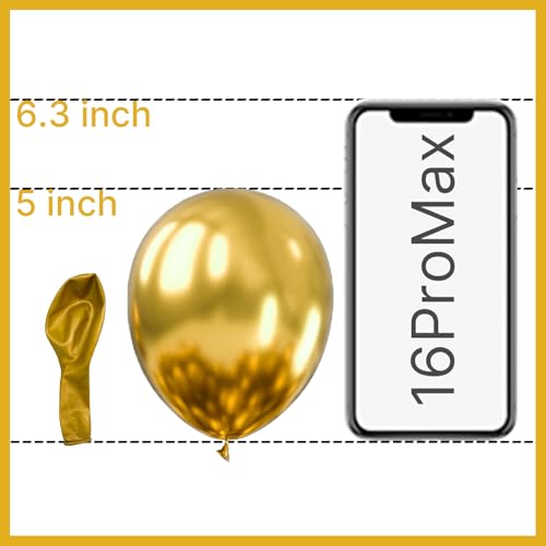 Image of PartyWoo Metallic Gold Balloons 100pcs 5 Inch Small Mini Chrome Gold Latex Balloons for Graduation Baby Shower Gender Reveal Wedding Bachelorette New Year Birthday Party Decorations Gold-G101
