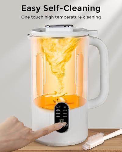 Image of Kuhuz 32oz Automatic Nut Milk Maker Machine For Homemade Almond,Soybean,Oat,Coconut Plant Based & Non-Dairy Beverages,12H Time Delay /Self-Cleaning /Keep Warm,White