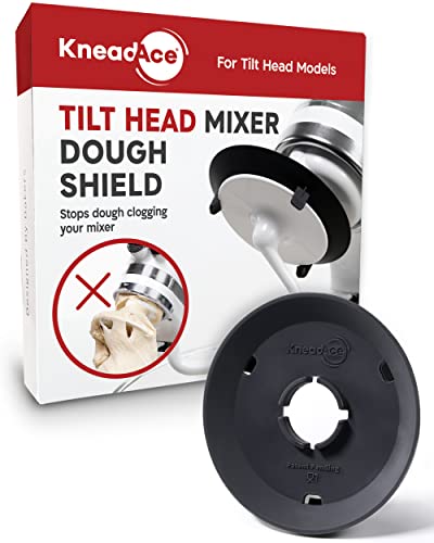 KneadAce Dough Hook Shield For Kitchen Aid - Prevents Your Dough from Climbing Up and Clogging Up Your Mixer – Mess Free Mixer Accessory Compatible With KitchenAid C Shape Dough Hooks (Dark Grey)