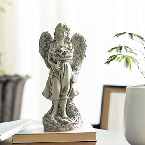 Rezpuao 𝐀𝐧𝐠𝐞𝐥 𝐆𝐚𝐫𝐝𝐞𝐧 𝐒𝐭𝐚𝐭𝐮𝐞, Outdoor Angel Decor,Solar Angel Statuedecor For Patio Lawn Yard Porch Decoration, Housewarming Garden Gift #TOP5