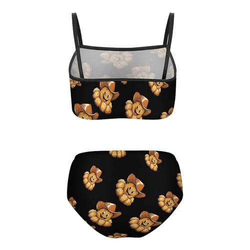 Funny Chicken Nugget Girls Swimsuits Two Piece Bikini Sets Beach Sport Swimwear Bathing Suit2