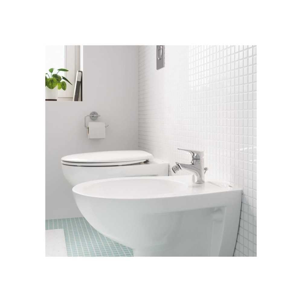 Grohe Start Edge Miscelatore Monocomando per Bidet, Cromo, Scarico a saltarello 1 1/4", Installazione veloce, 23345001