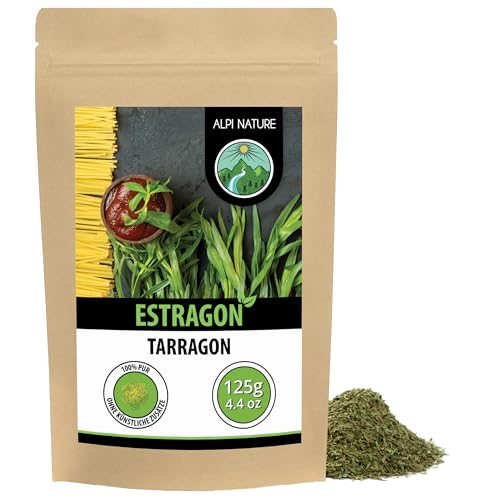 Alpi Nature Estragon getrocknet 125g, Estragon gerebelt zum Würzen von Sauce Béarnaise