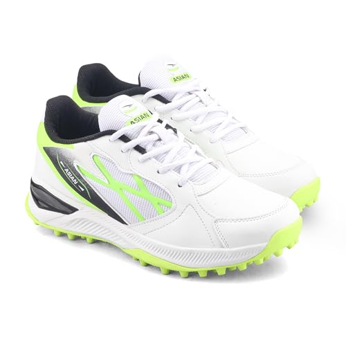 ASIAN All Rounder-02 Men’s Cricket Shoes with Spikes High Grip | Lightweight Sports Training Shoes with Memory Foam Cushion