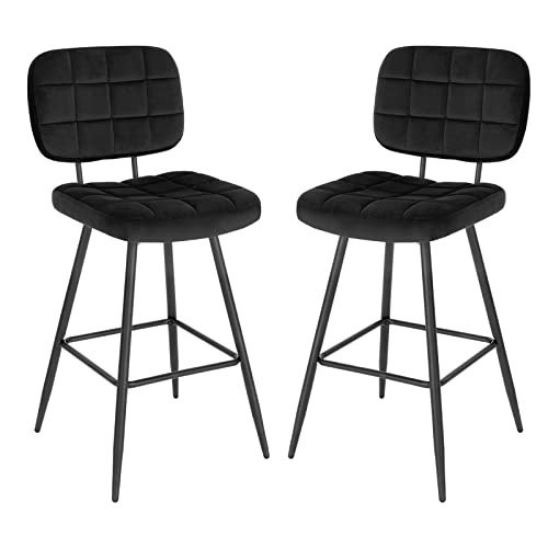 Taburetes Altos de Cocina Negro Respaldo Marca EUGAD