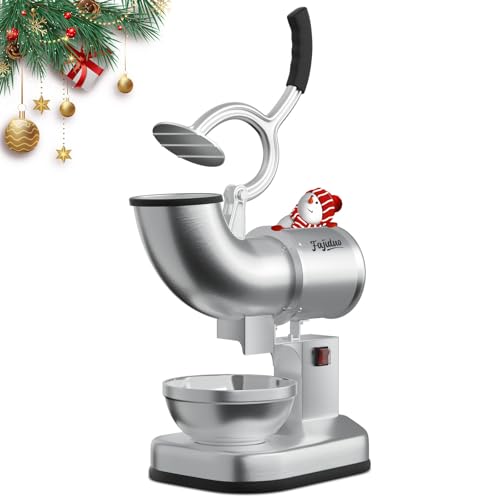 Fajiduo Electric Ice Shaver, Stainless Steel Dual Blade Ice Crusher 440LBS/H, Commercial Shaved Ice Machine, Snow Cone Machine for Home, Commercial, Restaurants, Bars, Party