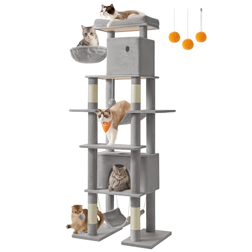 Torre para Gatos Feandrea 79.1 pulg Multi-niveles Gris