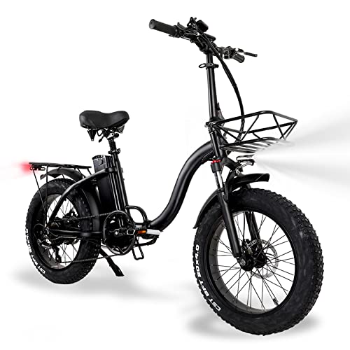 Elektrofahrrad Mann Faltbar Großer Reifen 20"* 4", Faltfahrrad Erwachsener mit Leistungsstarker Motor Akku 48V 15Ah Shimano 7-Gänge Cover