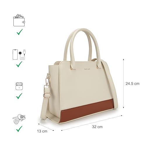 Image of Fastrack Satchelplay Handbag| Faux-Leather Women's Bag | Structured Bag with Top Handles & Adjustable Strap | Office, College & Casual Daily Use