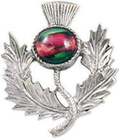 Thistle Brooch in Pewter Handcrafted in Scotland Accessories for Men and Women with Jewelry Gift Box