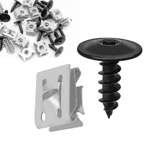 Image of 15Sets Fender Liner Bumper Cover Splash Shield Scew Nut Kit, Compatible with VW GoIf Jetta Passat Tlguan AUD A4 A6 A7 A8 Q5 RS5 S6 S7 S8, N90974701 N90959101