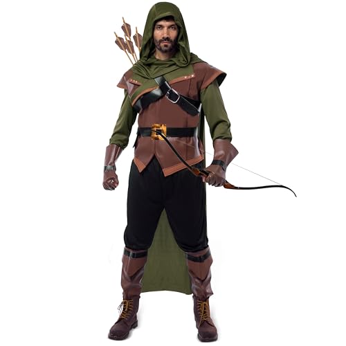 Spooktacular Creations Renaissance Robin Hood Deluxe Men Costume Ensemble en cuir pour Halloween...