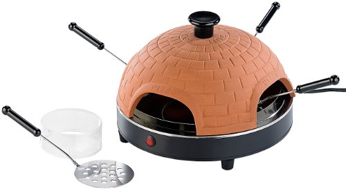 Pizzaofen mit echter Terrakotta-Haube für 4Personen