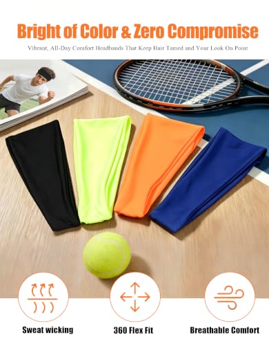 Image of Headbands for Men & Women, Sweat Headband Non-Slip Sweatband Sports Running Cycling Yoga Basketball Workout Football Training